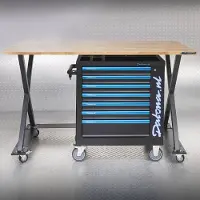 Datona Industriële werktafel 160 cm en gereedschapswagen