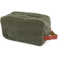Lucleon Olijfgroene Bridge Waxed Canvas Toilettas