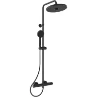 Ideal standard CeraTherm - Doucheset met thermostaat, diameter 26 cm, 2 jets, zijde zwart A7210XG