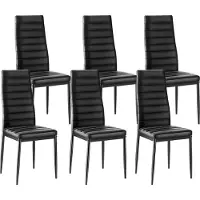 Vevor Moderne eetkamerstoel (6 stuks) Elegante gestoffeerde leren stoel (draagvermogen 136 kg) voor eettafels