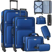 Kesser Kofferset 4-delig Trolley - Reiskoffer met Wielen - groote Koffers, Handbagage & Toilettas