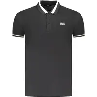 Roberto Cavalli Bold Stripe Collar Zwart Poloshirt