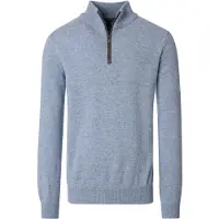 Casa Moda Regular Fit Half-Zip Sweater blauw, Effen