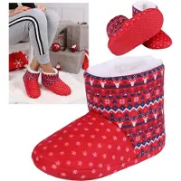 Sarcia.eu Rode kinderpantoffels/pantoffels met feestelijk patroon, antislip
