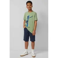 s.Oliver T-shirt lichtgroen Jongens Katoen Ronde hals Printopdruk - maat 134/140