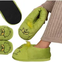 Sarcia.eu Grinch Groene WARME unisex pantoffels, ANTISLIP, kerstslippers 36-38 EU