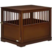 PawHut Paws hondenkooi met slot, verhoogde standaard, transportbox, 80,5 cm x 59,5 cm x 67,5 cm, bruin