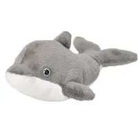 Wild republic Knuffel dolfijn - grijs - 13 cm - pluche - knuffeldier - dolfijnenknuffel - oceaan dieren