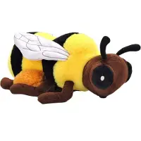 Wild republic Pluche knuffel dier honingbij - zwart/geel - 30 cm - Knuffeldier