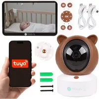 Sarcia.eu Mary's Babyfoon, babycamera met monitor, Teddybeer 2in1, slaapliedjes, WiFi TUYA, USB