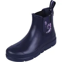 Sarcia.eu Marineblauwe, modieuze en comfortabele enkel-regenlaarzen voor dames met bloemen - STELLA / 38