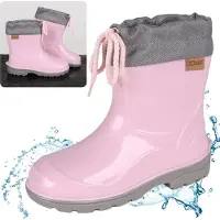 Sarcia.eu KIMMY Regenlaarzen voor kinderen met bies - waterdichte regenlaarzen met antislipzool, roze