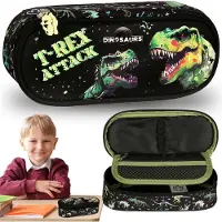 Sarcia.eu Zwart, COMPARTIMENT Etui voor schooljongens, zakje VOOR SCHOOLSPULLEN 5x21x9cm