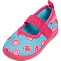 Playshoes Huisschoenen 'Eulen' turquoise / pink