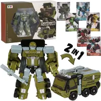 Sarcia.eu ROBOT transformerend speelgoed + KAARTEN, robot militair voertuig 2in1, TRANSFORMER speelgoed voor kinderen 3+