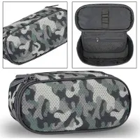 Sarcia.eu Camouflage etui met net, ovale vorm, met rits 22x6x10 cm