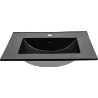 Comad Lava keramische wastafel 81x46cm zwart mat
