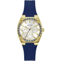 GUESS Analoog horloge 'Saylor' royal blue/koningsblauw / goud