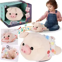 Sarcia.eu INTERACTIEVE pluche DANSENDE VARKEN, speelgoed voor kinderen 2+, GELUID, LICHT
