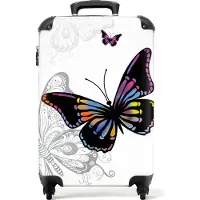 NoBoringSuitcases.com - Vlinder kindertrolley meisjes - Trolley koffer kinderen - 55x35x25