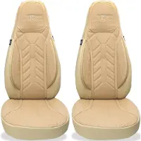 BREMER SITZBEZÜGE Autostoelhoezen voor Audi Q3 Bj 2011-18 – Stoelhoezen voor bestuurder en passagier in Beige