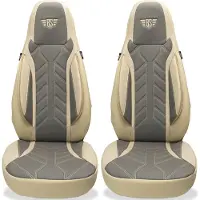 BREMER SITZBEZÜGE Autostoelhoezen voor BMW X3 Bj 2010-17 – Stoelhoezen voor bestuurder en passagier in Beige/Grijs