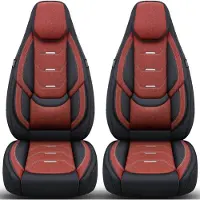 BREMER SITZBEZÜGE Premium Camper stoelhoezen voor Affinity Camper Van M DUO H2 in Zwart/Wijnrood (2 losse stoelen)