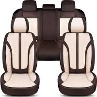 BREMER SITZBEZÜGE Universele autostoelhoezen voor personenauto s & SUVs – Premium complete stoelhoezenset Braun/Beige, hoogwaardige afwerking, meer zitcomfort, airbagcompatibel, voor voor- en achterstoelen