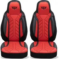 BREMER SITZBEZÜGE Premium Camper stoelhoezen voor Mooveo Van Transit DPL502 in Zwart/Rood (2 losse stoelen)