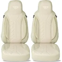 BREMER SITZBEZÜGE Autostoelhoezen voor Dacia Logan BJ 2004-13 – Stoelhoezen voor bestuurder en passagier in Beige