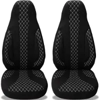 BREMER SITZBEZÜGE Autostoelhoezen voor Toyota Auris BJ 2007-12 – Stoelhoezen voor bestuurder en passagier in Zwart/Wit