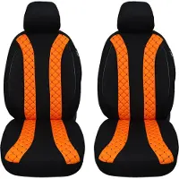BREMER SITZBEZÜGE Autostoelhoezen voor Suzuki Baleno BJ 2015-19 – Stoelhoezen voor bestuurder en passagier in Zwart/Oranje