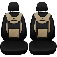 BREMER SITZBEZÜGE Autostoelenhoezen voor Toyota Verso, bouwjaar 2004-2009 – Zitkussens voor de bestuurders- en passagiersstoel, in zwart/beige