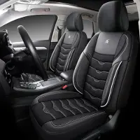 Auto Interieur Meester Autostoelhoezen voor Infiniti QX50 | Complete set | AID403 | Zwart met witte stiknaden