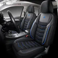 Auto Interieur Meester Autostoelhoezen voor Kia Optima 4 JF | Complete set | AID402 | Zwart met blauwe stiknaden