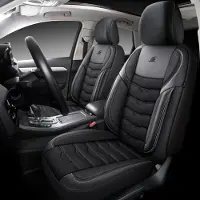 Auto Interieur Meester Autostoelhoezen voor Chevrolet Epica | Complete set | AID404 | Zwart met zwarte stiknaden