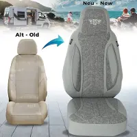 BREMER SITZBEZÜGE Premium Camper stoelhoezen voor Pössl D Line PLKT208 in Grijs (2 losse stoelen)