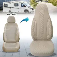 BREMER SITZBEZÜGE Premium Camper stoelhoezen voor Roller Team WPL405 in Beige (2 losse stoelen)