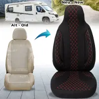 BREMER SITZBEZÜGE Premium Camper stoelhoezen voor La Strada WPL402 in Zwart/Rood (2 losse stoelen)