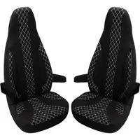 BREMER SITZBEZÜGE Premium Camper stoelhoezen voor Carado WPL408 in Zwart/Wit (2 losse stoelen)