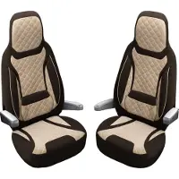 BREMER SITZBEZÜGE Premium Camper stoelhoezen voor Carado T 334 T2 in Bruin/Beige (2 losse stoelen)