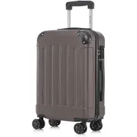 YONSLY Handbagage Koffer - 76 x 49 x 29 cm - 98 L - TSA Slot - 360° Draaibare Wielen - Grote Trolley - Braun