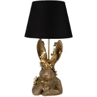 Clayre & Eef Tafel lamp, konijn, diameter 30 cm, hoogte 55 cm, goudkleurig, kunststof