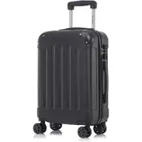 YONSLY Handbagage Koffer - 76 x 49 x 29 cm - 98 L - TSA Slot - 360° Draaibare Wielen - Grote Trolley - Zwart