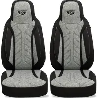 BREMER SITZBEZÜGE Premium Camper stoelhoezen voor Globecar Vario PLKT201 in Zwart/Grijs (2 losse stoelen)