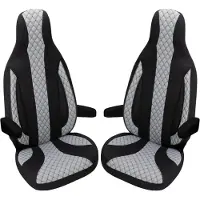 BREMER SITZBEZÜGE Premium Camper stoelhoezen voor Hymer WPL401 in Zwart/Grijs (2 losse stoelen)