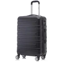 YONSLY Handbagage Koffer - 76 x 49 x 29 cm - 98 L - Cijferslot - 360° Draaibare Wielen - Grote Trolley - Zwart