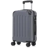 YONSLY Handbagage Koffer - 66cm - 66 L - TSA Slot - 360° Draaibare Wielen - Trolley - Grijs