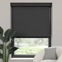 Dutchblinds Rolgordijn - verduisterend - Zwart - 50x190cm - Raamdecoratie op maat