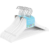 Hoppa! - Kinderkleerhangers - 10 stuks - 35 x 20 cm - wit hout